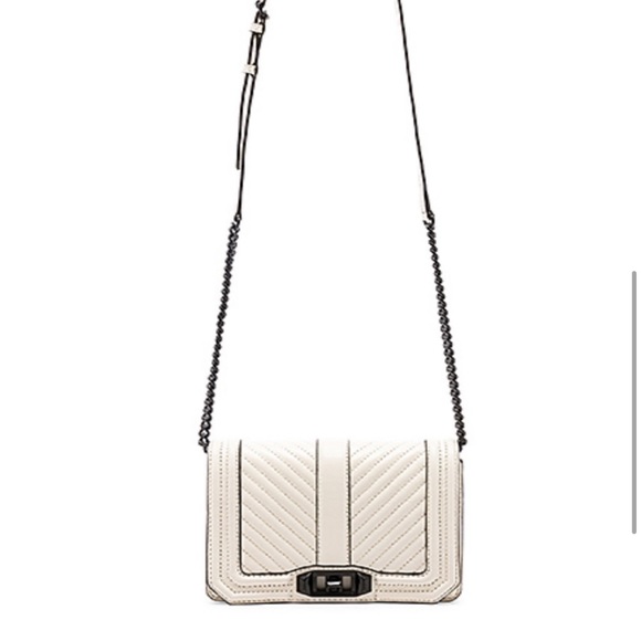 Rebecca Minkoff Chevron Small Love Crossbody in Antique White NWOT - Picture 4 of 9